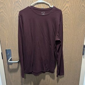 Maroon Burgundy Brown Apt. 9 Long Sleeve Tee Shirt Size Large